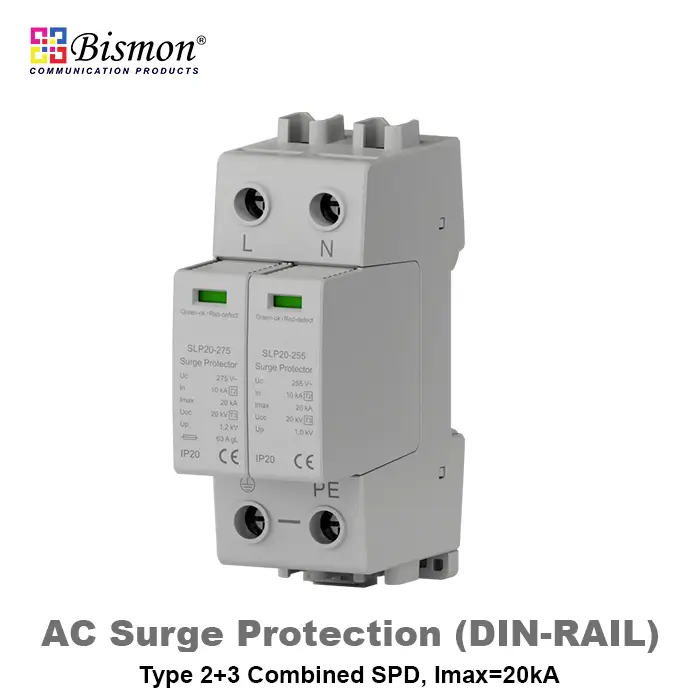 AC Surge Protection 20KA Din-rail Type 2-3 (อุปกรณ์ป้องกันไฟกระชาก SPD) 230V